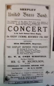 Shepley United Brass Band Concert November 1898