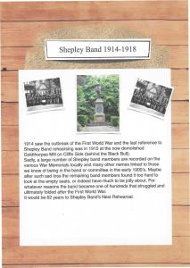 Shepley Band 1914 - 1918